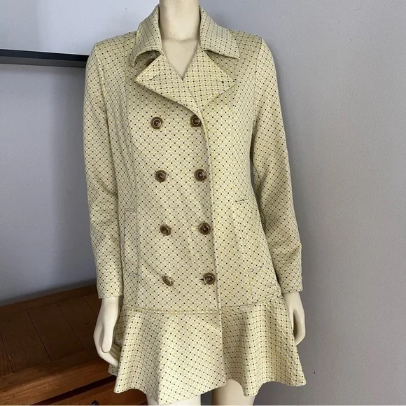 Cabi Women’s Hobnob Topper Jacket Swing Coat Daffodil Yellow Geometric Design S - Picture 5 of 15